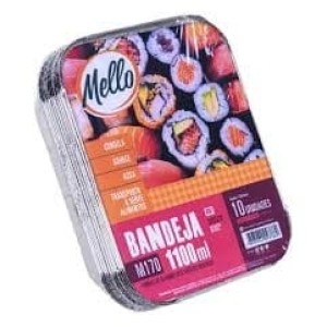 MELLO - POTE E TAMPA RETANGULAR DESC. ALUMINIO 1100ML M170 PC. C/10CJ
