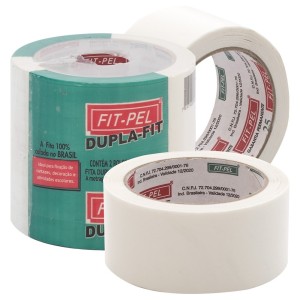 0063 - 2 ROLOS DE FITA ADESIVA 48MMX30MM PC.C/2UN DUPLA FACE - FIT PEL