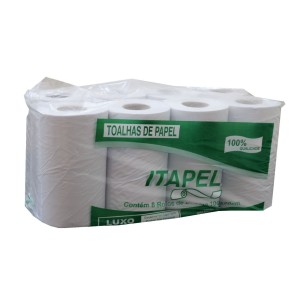 BOBINA PAPEL TOALHA LUXO S/PICOTE - 100M - ITAPEL - FD C/ 8UN
